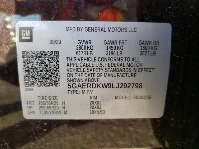 2020 BUICK ENCLAVE AV - 5GAERDKW9LJ292798