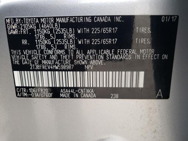 2017 TOYOTA RAV4 LE - 2T3BFREV4HW598987