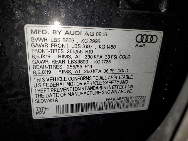 2017 AUDI Q7 PREMIUM - WA1LABF76HD027003