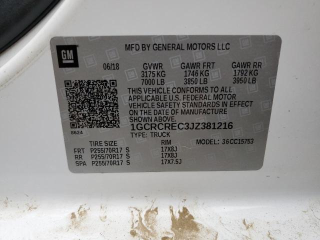 2018 CHEVROLET SILV1500 4 1GCRCREC3JZ381216