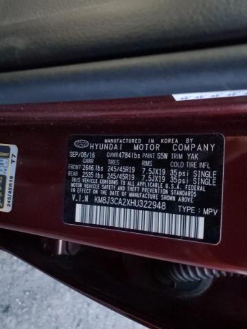 2017 HYUNDAI TUCSON LIM - KM8J3CA2XHU322948