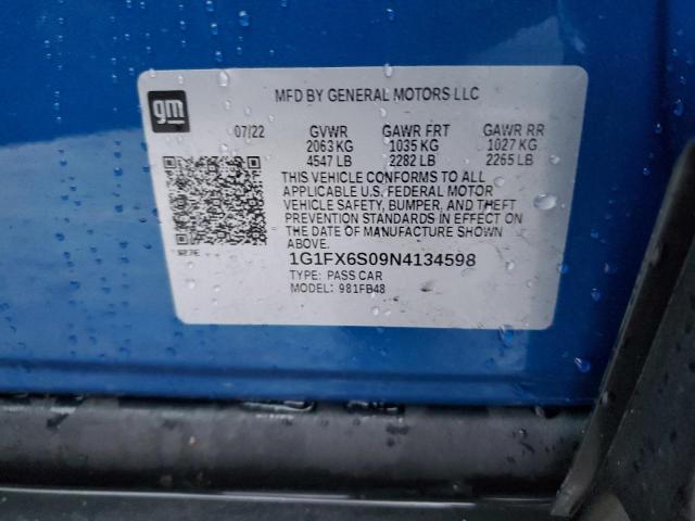 2022 CHEVROLET BOLT EV 2L 1G1FX6S09N4134598