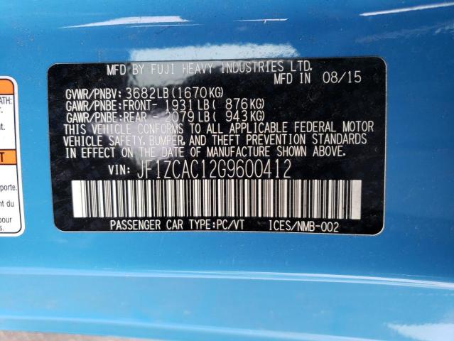 JF1ZCAC12G9600412 Subaru Brz 2.0 Limited