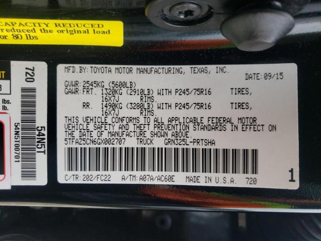 2016 TOYOTA TACOMA DOU - 5TFAZ5CN6GX002707