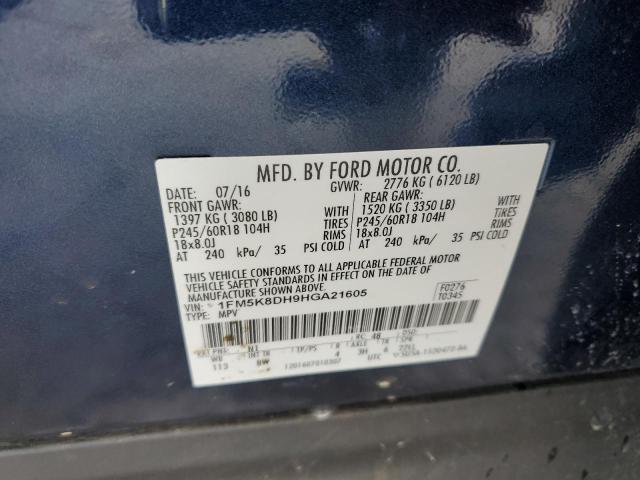 2017 FORD EXPLOR XLT 1FM5K8DH9HGA21605