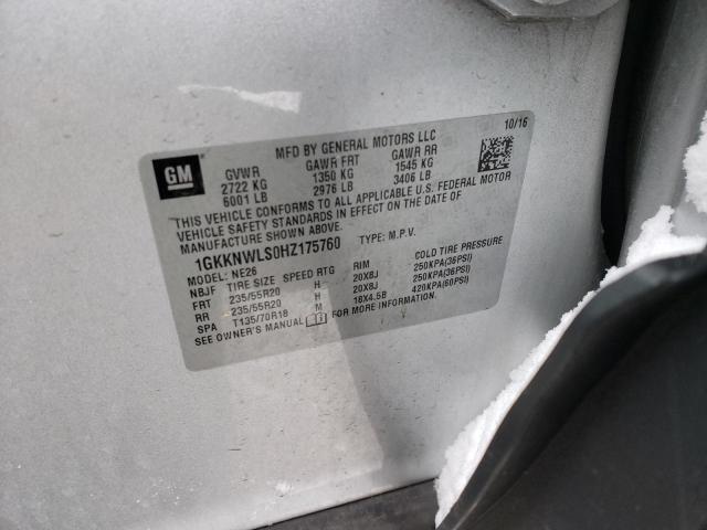 2017 GMC ACADIA SLT - 1GKKNWLS0HZ175760