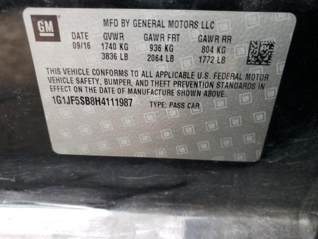 2017 CHEVROLET SONIC PREM - 1G1JF5SB8H4111987