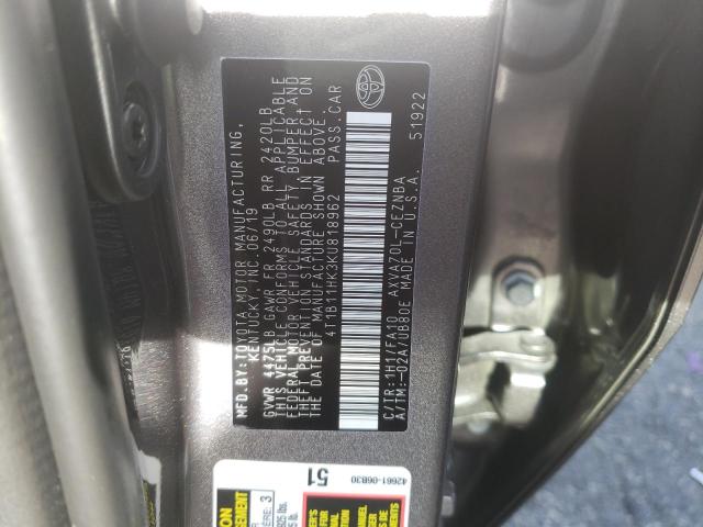 2019 TOYOTA CAMRY L - 4T1B11HK3KU818962