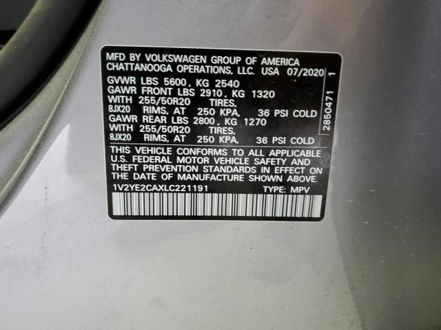 2020 VOLKSWAGEN ATLAS CROS - 1V2YE2CAXLC221191
