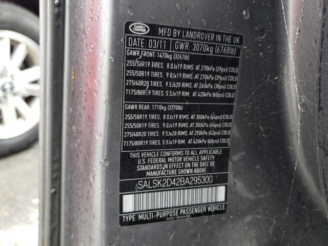 SALSK2D42BA295300 Land Rover Range Rover Sport Lux