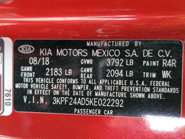 2019 KIA FORTE FE - 3KPF24AD5KE022292