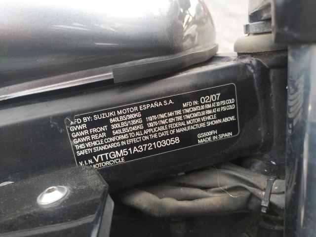 2007 SUZUKI GS500 - VTTGM51A372103058