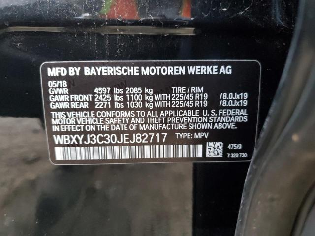 2018 BMW X2 SDRIVE2 WBXYJ3C30JEJ82717