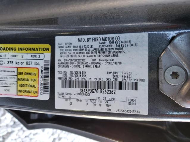 2020 FORD FUSION S - 3FA6P0G70LR262362