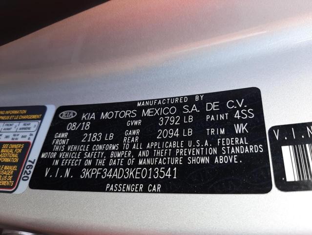 2019 KIA FORTE GT L - 3KPF34AD3KE013541
