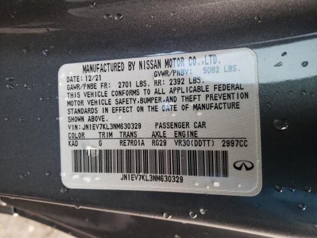 2022 INFINITI Q60 LUXE - JN1EV7KL3NM630329