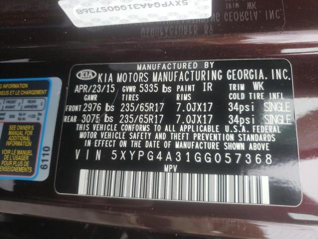 2016 KIA SORENTO - 5XYPG4A31GG057368
