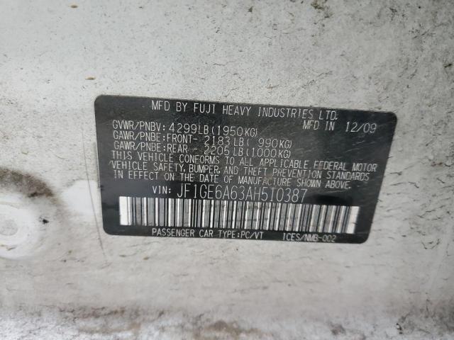JF1GE6A63AH510387 Subaru Impreza 2.5i