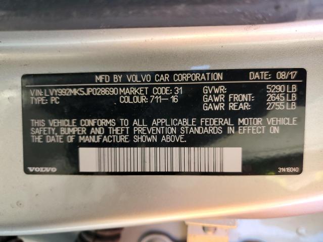 2018 VOLVO S90 T6 MOM LVY992MK5JP028690