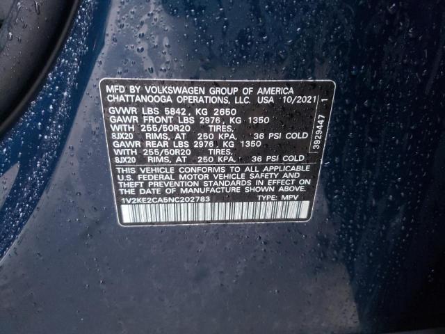 2022 VOLKSWAGEN ATLAS CROS - 1V2KE2CA5NC202783