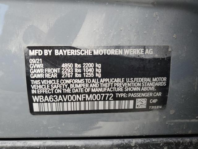 WBA63AV00NFM00772 BMW 4 Series