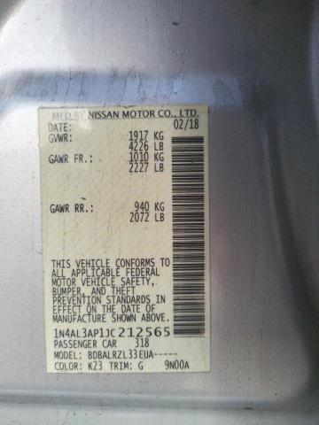 2018 NISSAN ALTIMA 2.5 - 1N4AL3AP1JC212565
