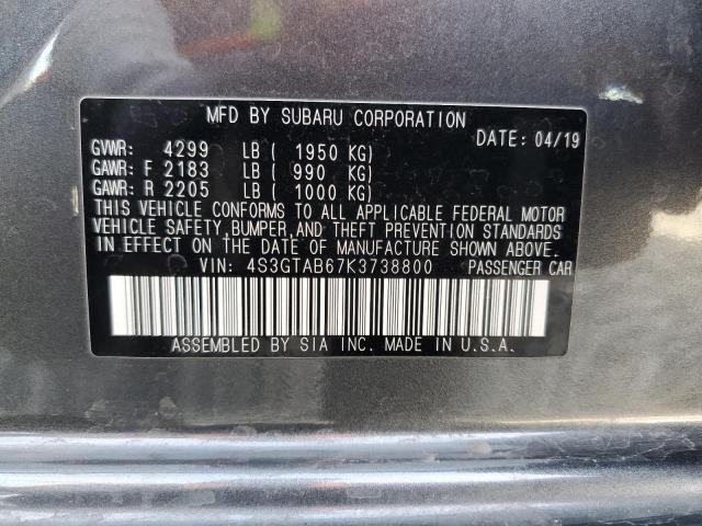 4S3GTAB67K3738800 Subaru Impreza