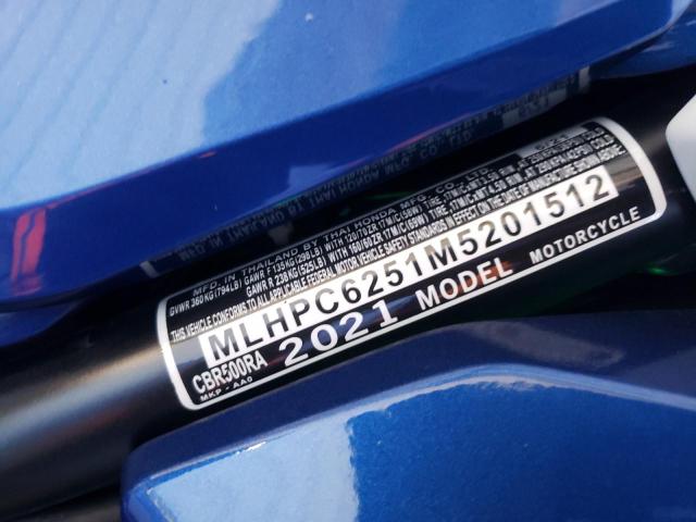 2021 HONDA CBR500 RA MLHPC6251M5201512
