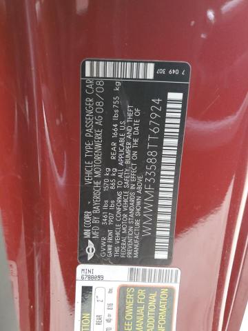 WMWMF33588TT67924 Mini Cooper