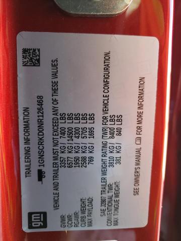 2022 CHEVROLET TAHOE C150 - 1GNSCRKD0NR126468