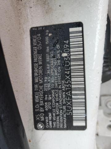 5UXFA135X4LU38094 BMW X5 3.0I