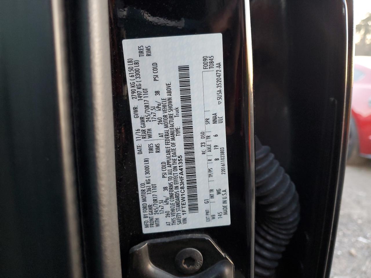 1FTEW1C83HFA41355 FORD F-150 2017