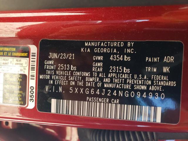 2022 KIA K5 GT LINE - 5XXG64J24NG094930