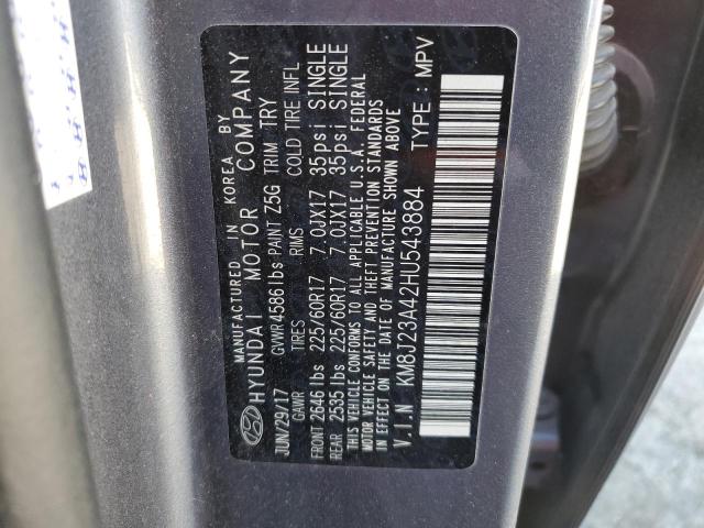 2017 HYUNDAI TUCSON - KM8J23A42HU543884