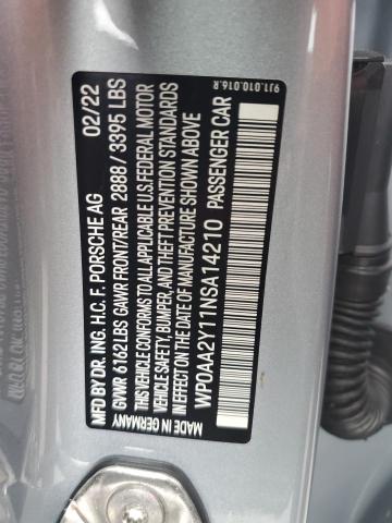 2022 PORSCHE TAYCAN WP0AA2Y11NSA14210