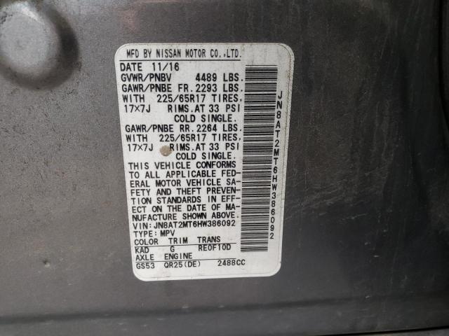 JN8AT2MT6HW386092 Nissan ROGUE S