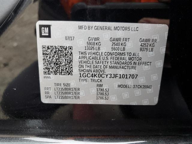 2018 CHEVROLET SLVRD 3500 1GC4K0CY3JF101707