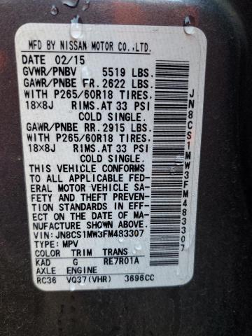2015 INFINITI QX70 - JN8CS1MW3FM483307