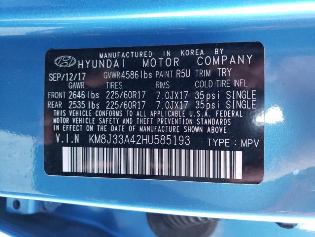 2017 HYUNDAI TUCSON LIM - KM8J33A42HU585193