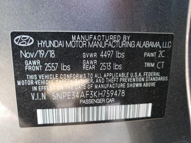 2019 HYUNDAI SONATA LIM - 5NPE34AF3KH759478