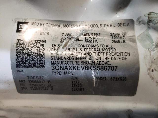 2019 CHEVROLET EQUINOX LT - 3GNAXKEV6KS586707