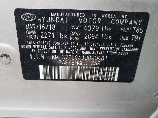 2018 HYUNDAI IONIQ SEL - KMHC75LC4JU090481