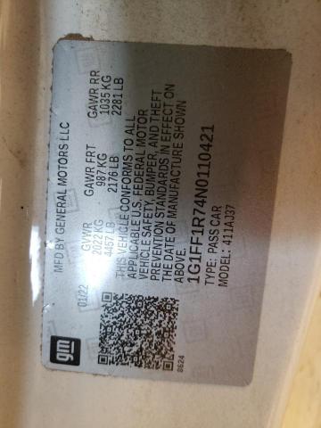 2022 CHEVROLET CAMARO LT1 1G1FF1R74N0110421