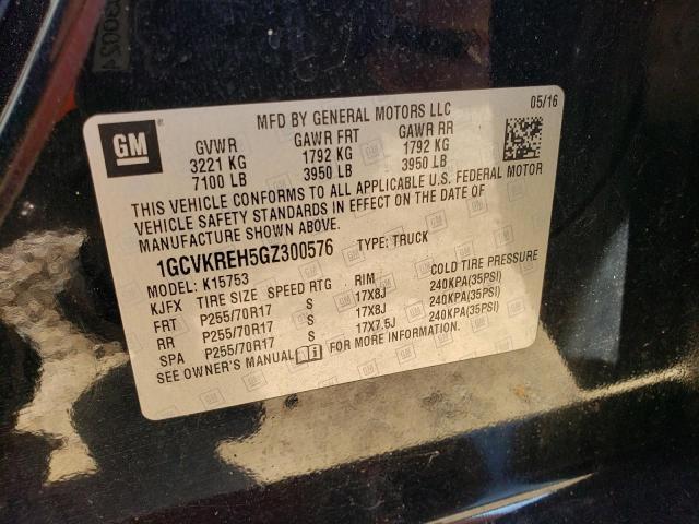 2016 CHEVROLET SILVER 4X4 1GCVKREH5GZ300576