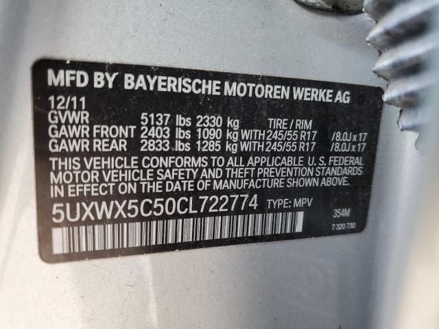 5UXWX5C50CL722774 BMW X3 Xdrive28i