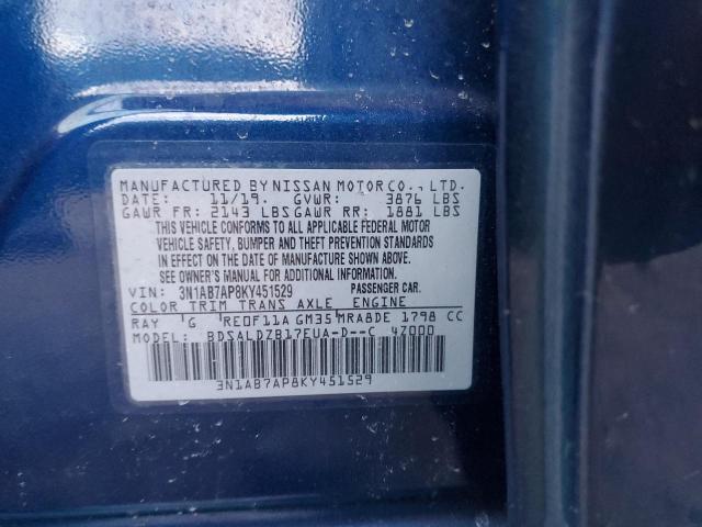 2019 NISSAN SENTRA 1.8 3N1AB7AP8KY451529