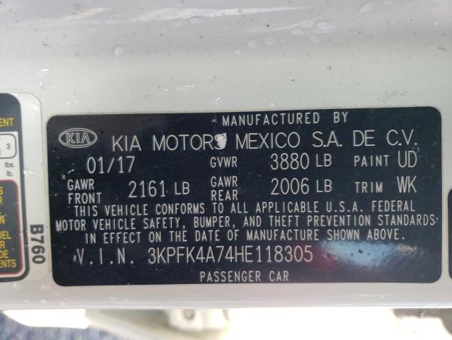 3KPFK4A74HE118305 KIA FORTE LX