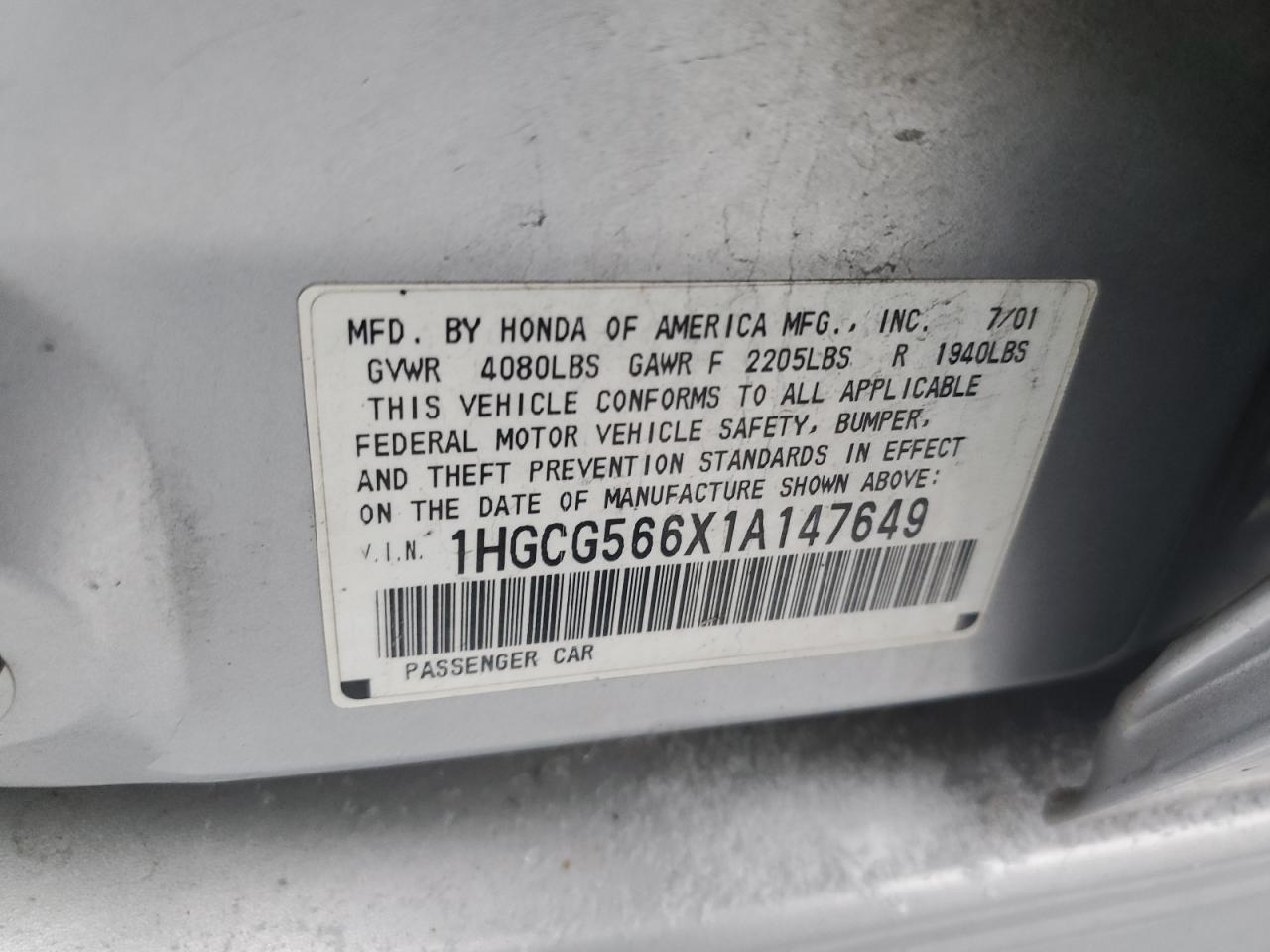 2001 Honda Accord - Image 12