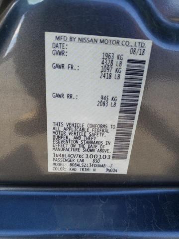 2019 NISSAN ALITMA 1N4BL4CV7KC100103
