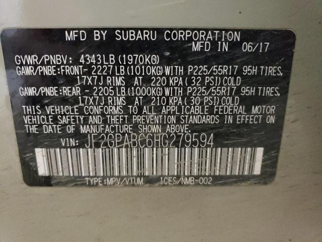 JF2GPABC6HG279594 Subaru Crosstrek Premium